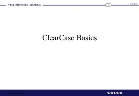 ClearCase Basics XML presentation.