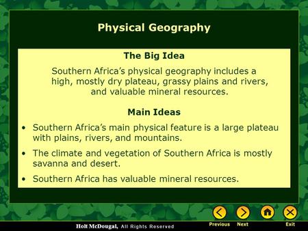 Physical Geography The Big Idea