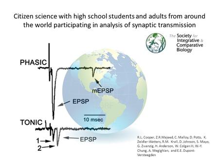 Citizen science with high school students and adults from around the world participating in analysis of synaptic transmission R.L. Cooper, Z.R.Majeed,