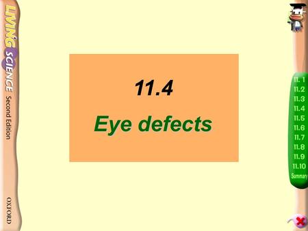 Eye defects 11.4 Eye defects How many people in the class are wearing glasses? Do you know the reasons?