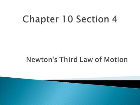 Newton's Third Law of Motion