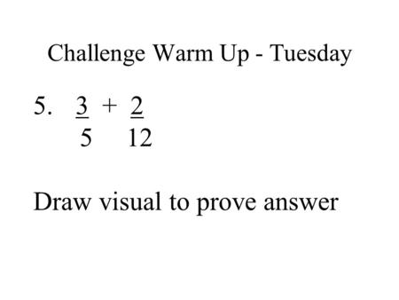 Challenge Warm Up - Tuesday