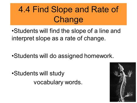 4.4 Find Slope and Rate of Change