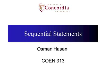 Sequential Statements