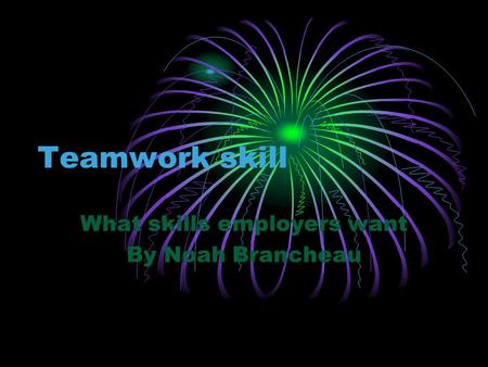 Teamwork skill What skills employers want By Noah Brancheau.