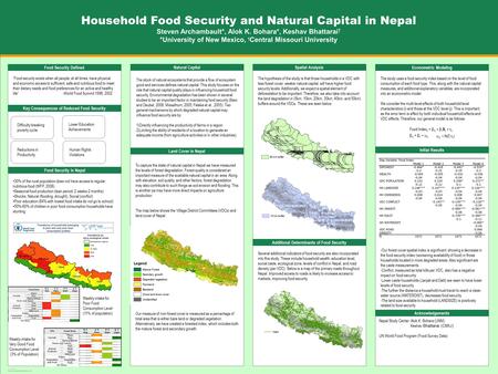 TEMPLATE DESIGN © 2008 www.PosterPresentations.com Food Security Defined “Food security exists when all people, at all times, have physical and economic.