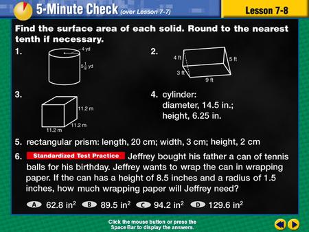 Transparency 8 Click the mouse button or press the Space Bar to display the answers.