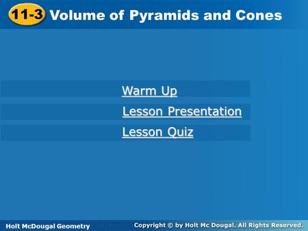 Volume of Pyramids and Cones