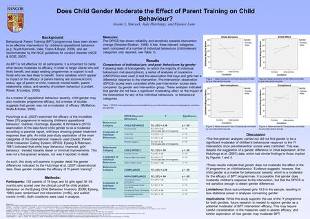 Figure 1. Mean scores for Child Deviance controlled Figure 2. Mean scores for Child Affect controlled by pre-intervention scores. by pre-intervention scores.