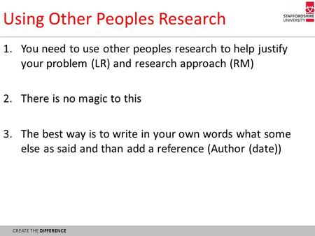 Using Other Peoples Research