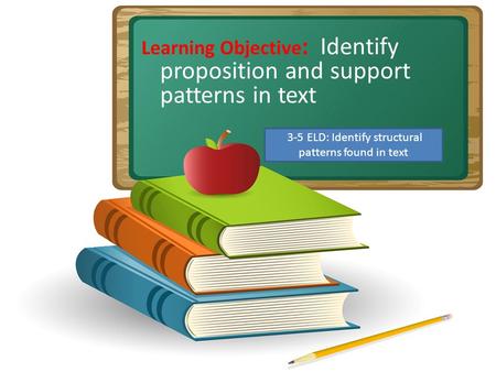 3-5 ELD: Identify structural patterns found in text