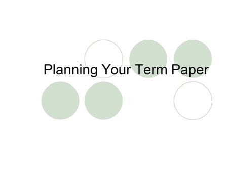 Planning Your Term Paper. Thesis Statement Answers the research question:  How is your novel a reflection of the time period in which it takes place?