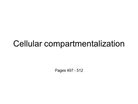 Cellular compartmentalization Pages 497 - 512. Q1 Name at least two of the three protein complexes involved in the electron transport chain?