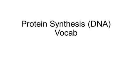 Protein Synthesis (DNA) Vocab