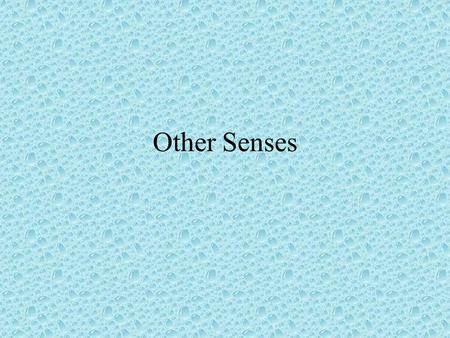 Other Senses. Copyright © Allyn and Bacon 2006 Position and Movement Vestibular Sense Sense of body orientation with respect to gravity Tells how our.