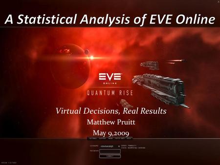 Virtual Decisions, Real Results Matthew Pruitt May 9,2009.