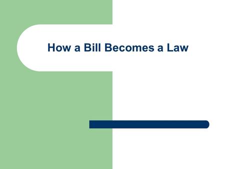 How a Bill Becomes a Law.