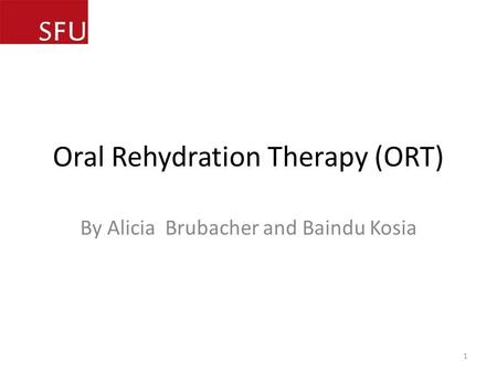 Oral Rehydration Therapy (ORT)