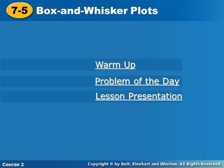 Box-and-Whisker Plots