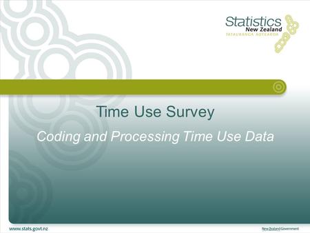 Time Use Survey Coding and Processing Time Use Data.