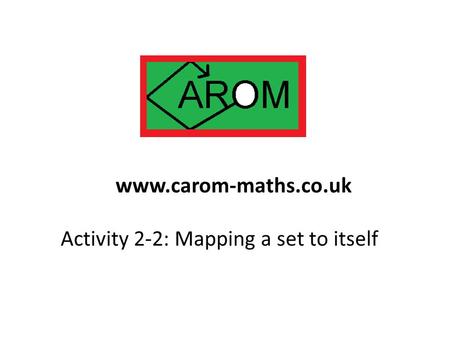 Activity 2-2: Mapping a set to itself www.carom-maths.co.uk.