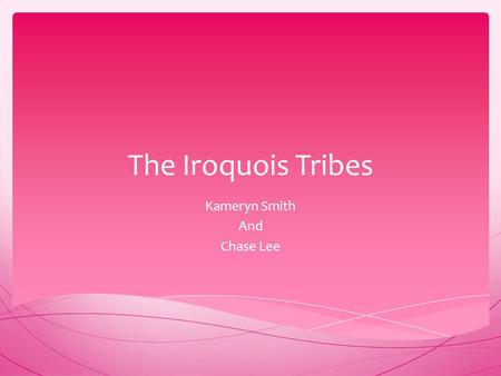 The Iroquois Tribes Kameryn Smith And Chase Lee. Tribe Names Mohawk, Seneca, Oneida, Cayuga, Onondaga.Those are the tribe names.