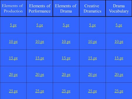 1 10 pt 15 pt 20 pt 25 pt 5 pt 10 pt 15 pt 20 pt 25 pt 5 pt 10 pt 15 pt 20 pt 25 pt 5 pt 10 pt 15 pt 20 pt 25 pt 5 pt 10 pt 15 pt 20 pt 25 pt 5 pt Elements.