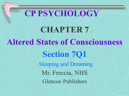 Altered States of Consciousness