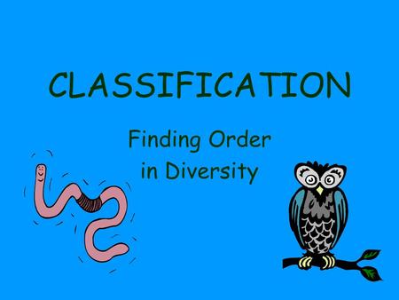 Finding Order in Diversity