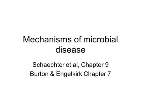 Mechanisms of microbial disease