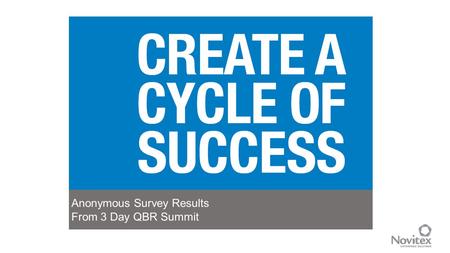 1 Anonymous Survey Results From 3 Day QBR Summit.