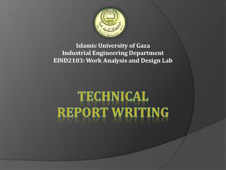 Technical Report Writing