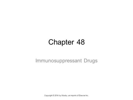 Immunosuppressant Drugs