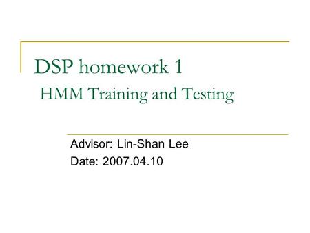 DSP homework 1 HMM Training and Testing