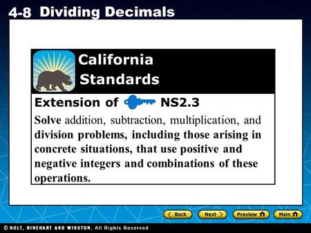 Standards California Extension of NS2.3