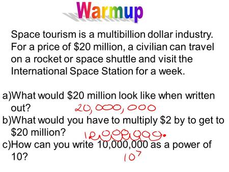 Space tourism is a multibillion dollar industry. For a price of $20 million, a civilian can travel on a rocket or space shuttle and visit the International.