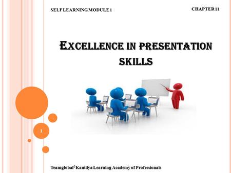 E XCELLENCE IN PRESENTATION SKILLS 1 SELF LEARNING MODULE 1 CHAPTER 11 Teamglobal © Kautilya Learning Academy of Professionals.