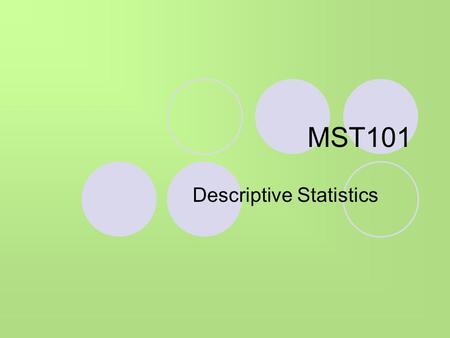 Descriptive Statistics