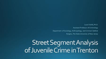 Incidents of Juvenile Arrests January 2009 - May 2014.