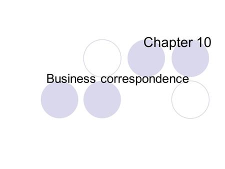 Business correspondence