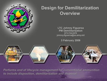 Design for Demilitarization Overview