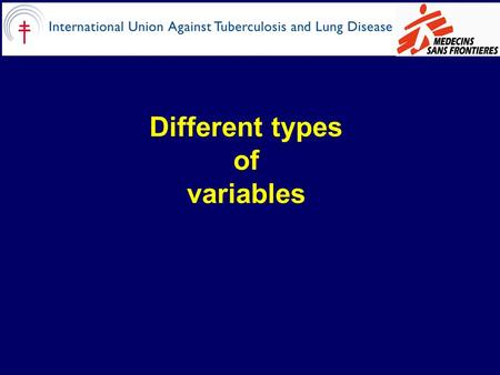 Different types of variables. Issues to cover – in a flash 1.Quantitative variable (numeric variables) –1.1 Discrete variable –1.2 Continuous variable.