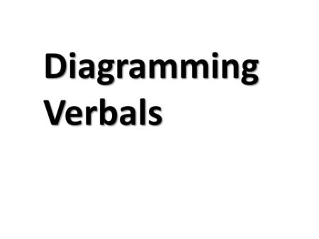 Diagramming Verbals. Gerunds Running marathons was his favorite pastime. was Running marathons pastime his favorite Recall that gerunds always function.