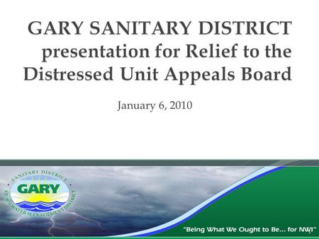 January 6, 2010 1.  INTRODUCTION  OVERVIEW OF FUNDS  SUMMARY  QUESTIONS  SUPPLEMENTAL INFORMATION ◦ Background Information and Capital Projects ◦