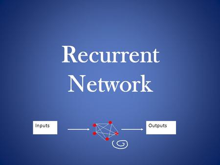 Recurrent Network InputsOutputs. Motivation Associative Memory Concept Time Series Processing – Forecasting of Time series – Classification Time series.