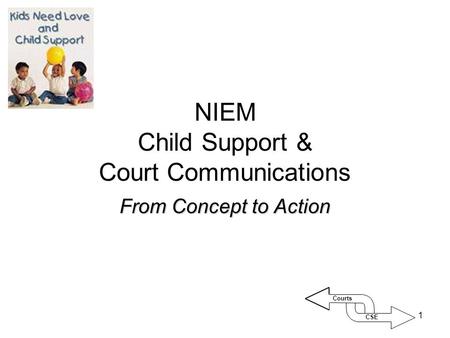 1 NIEM Child Support & Court Communications From Concept to Action CSE Courts.