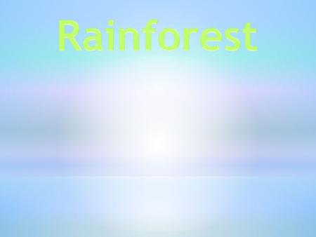 We are learning about the rainforest. Rainforests are hot, steamy places were it rains a lot. Rainforests are the wettest areas of land in the world.