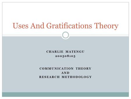 Uses And Gratifications Theory