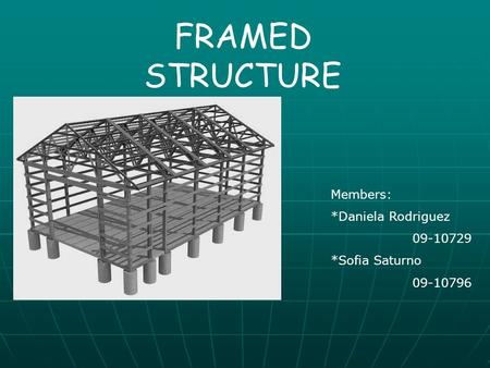 FRAMED STRUCTURE Members: *Daniela Rodriguez 09-10729 *Sofia Saturno 09-10796.