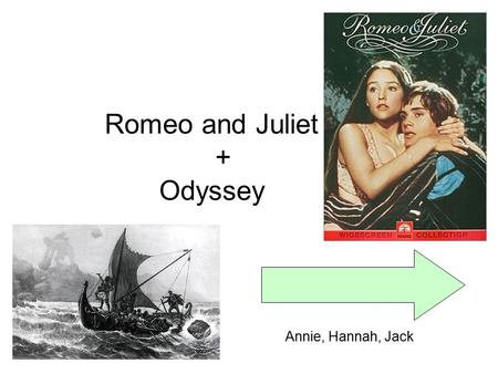 Romeo and Juliet + Odyssey Annie, Hannah, Jack. Romeo and Juliet (characters) Capulet family –Lord/Lady Capulet –Juliet –Nurse –Tybalt –Rosaline –Peter.